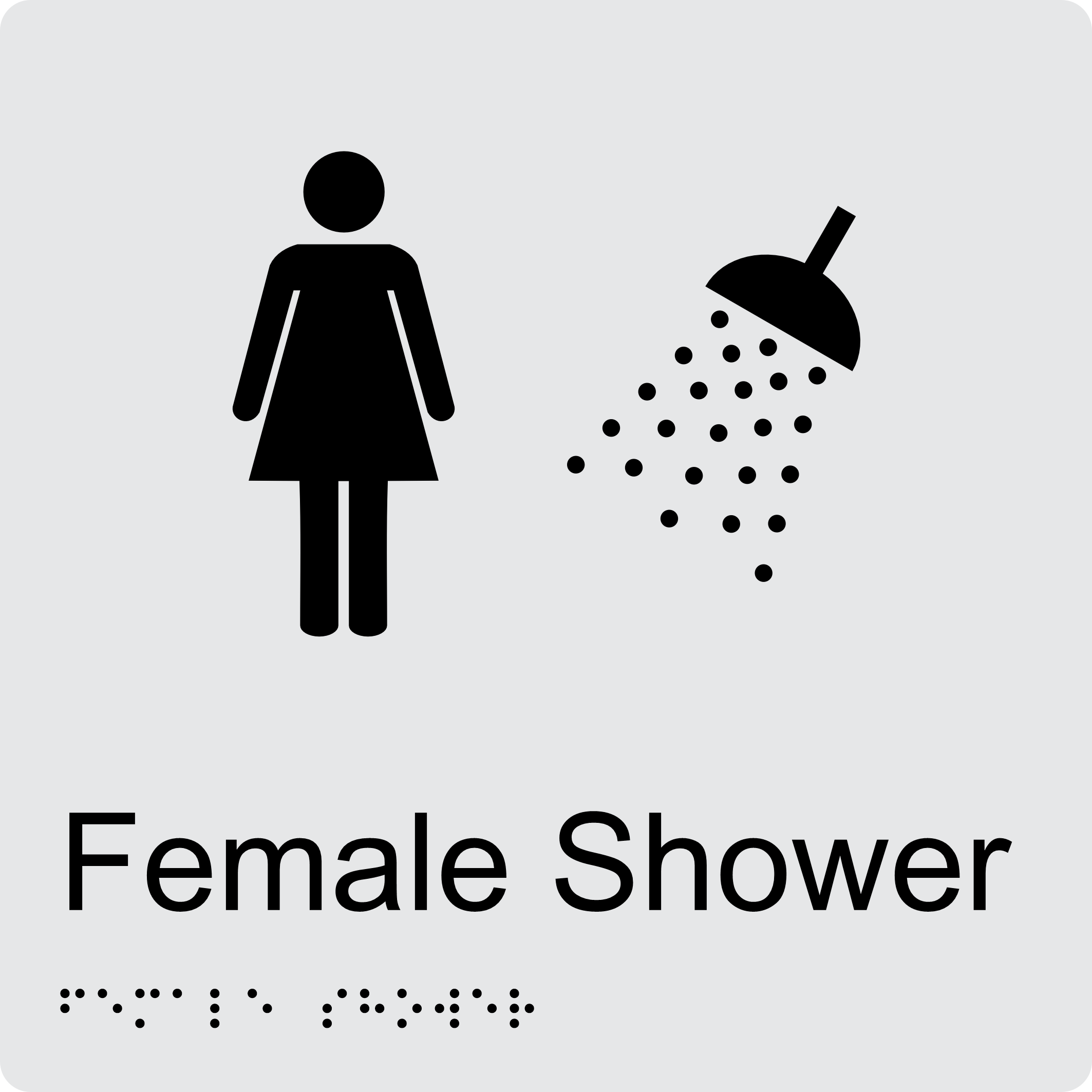 Female Shower Braille Sign BT69