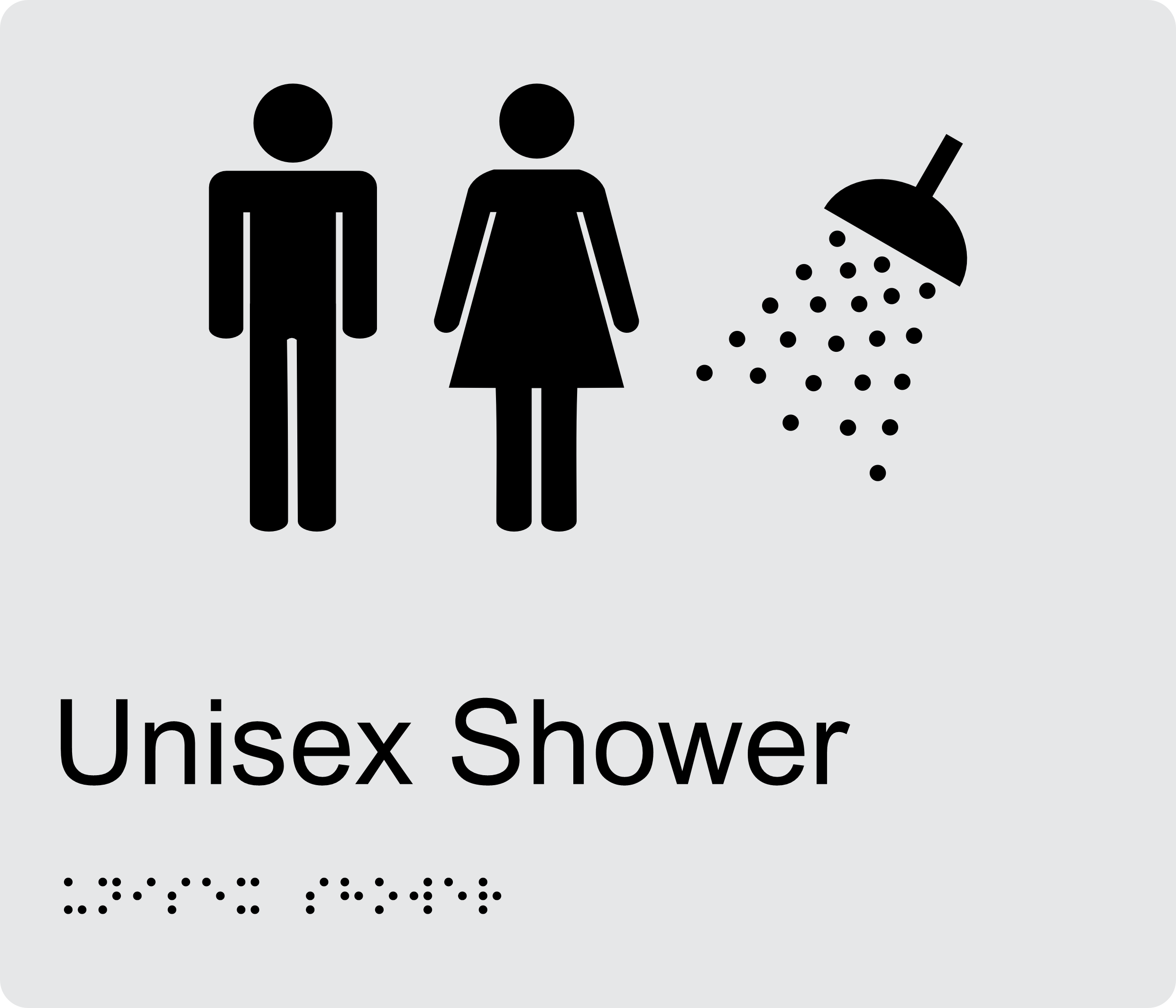Unisex Shower Braille Sign BT70