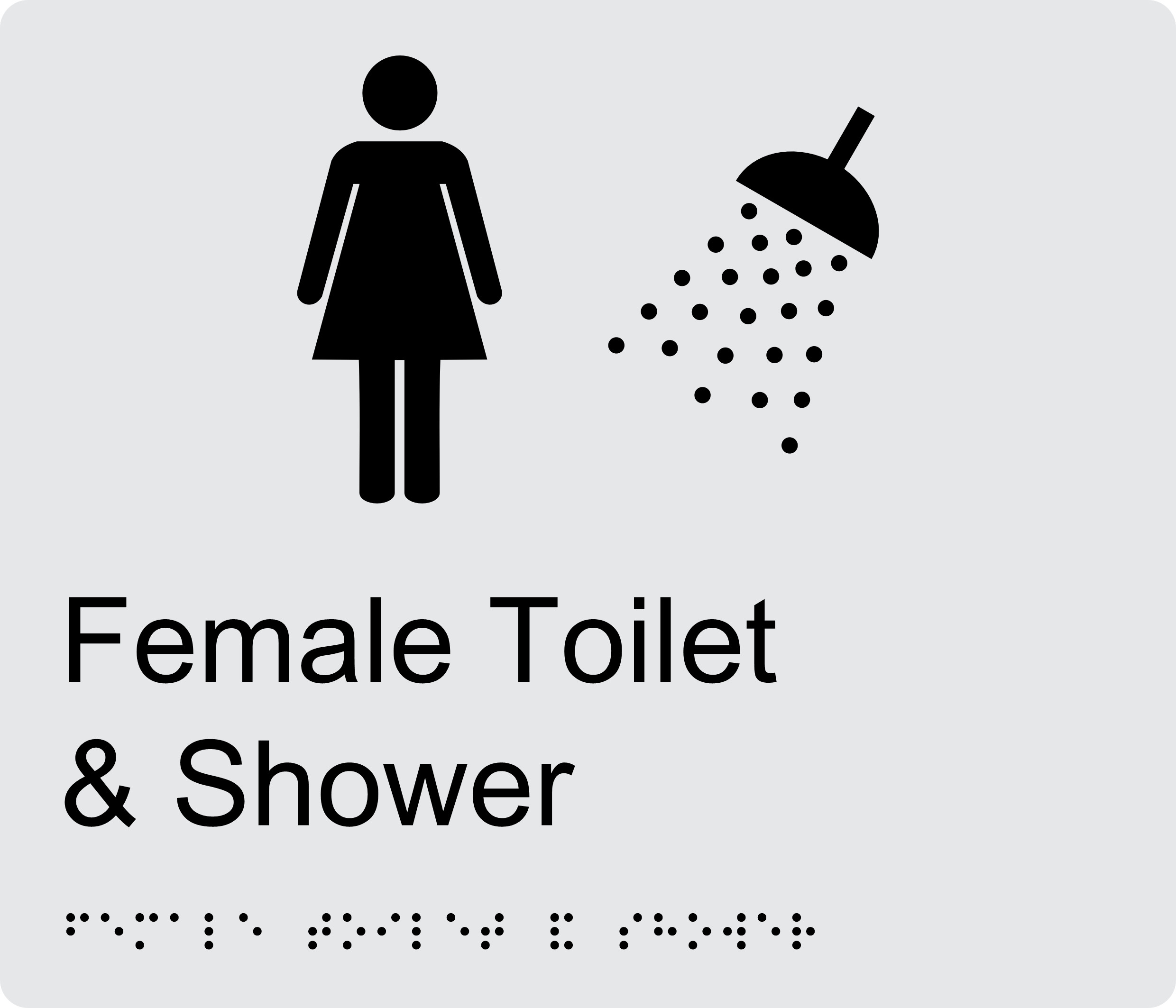 Female Toilet and Shower Braille Sign BT71