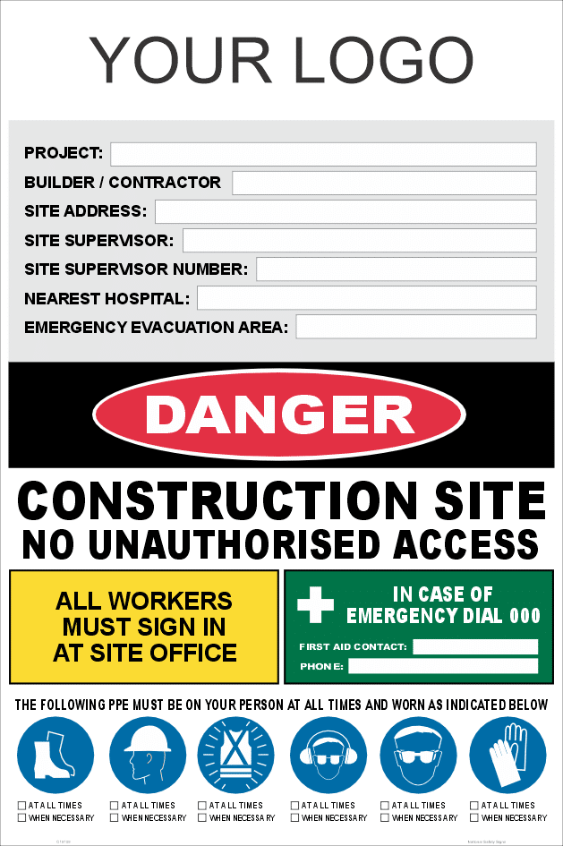 Construction Site Signage C19109