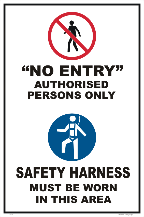 No Entry - Safety Harness sign C1996
