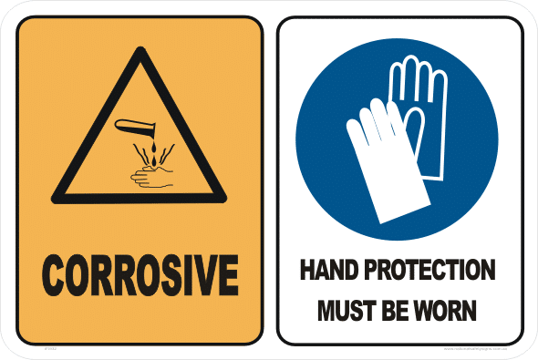 corrosive hand protection worn