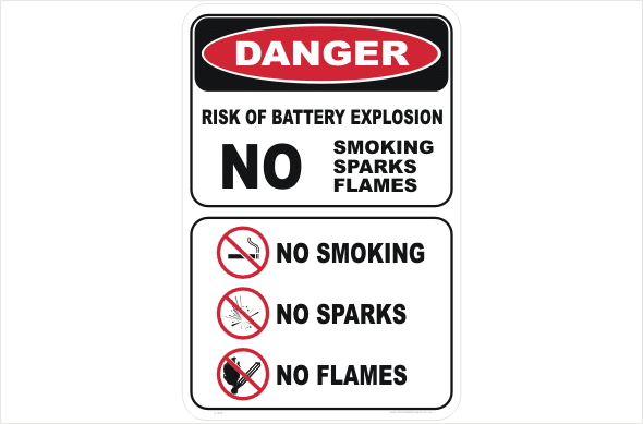 Battery Warning Sign