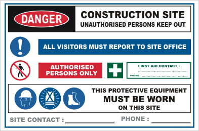 Building Site Warning sign
