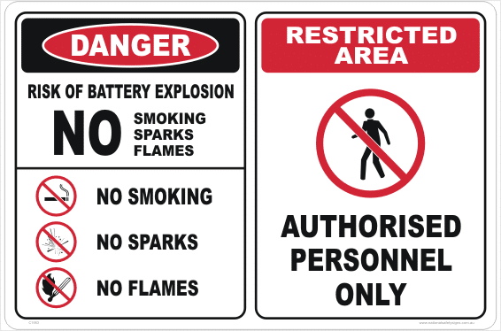 Battery Explosion Danger sign