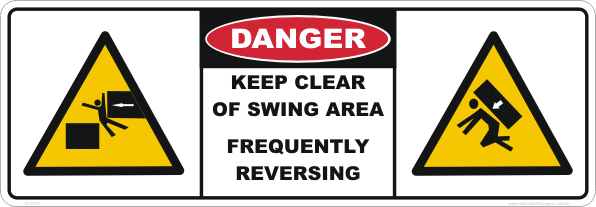 Keep Clear Swing Area Excavator sticker kit