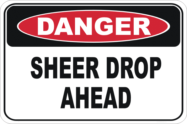sheer drop sign