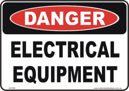 Electrical equipment sign