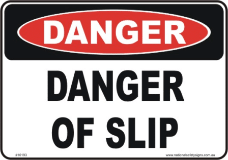 slip danger sign