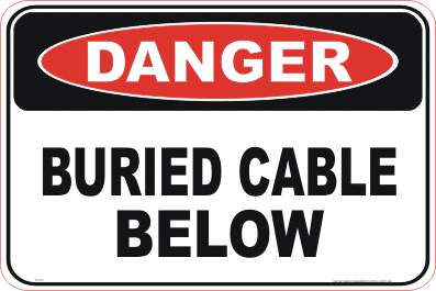 Buried cable below sign D1021