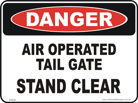 Air operated Tail gate danger sign