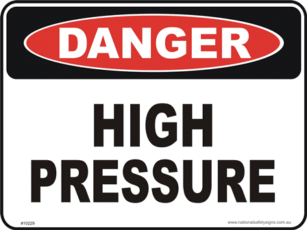 High pressure danger sign
