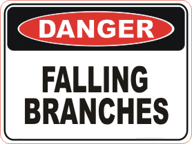Falling branches danger sign