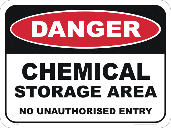 Chemical storage area sign D1026