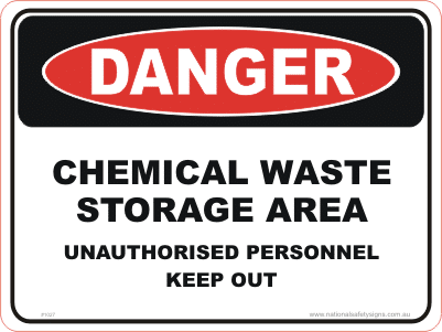 Chemical waste storage area sign D1027