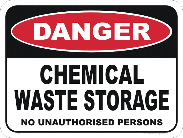 Chemical waste storage sign D1028