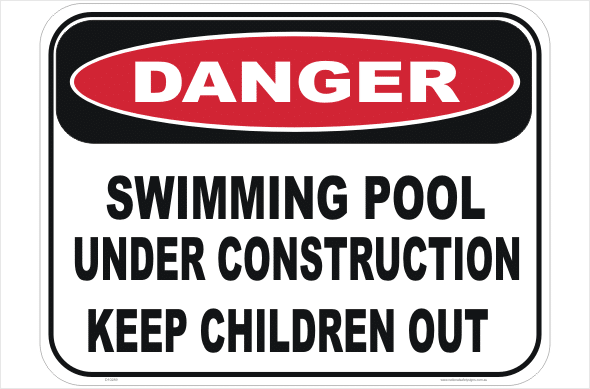 Swimming Pool Under construction sign