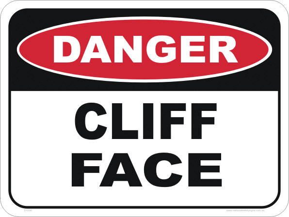 Cliff face sign D1030