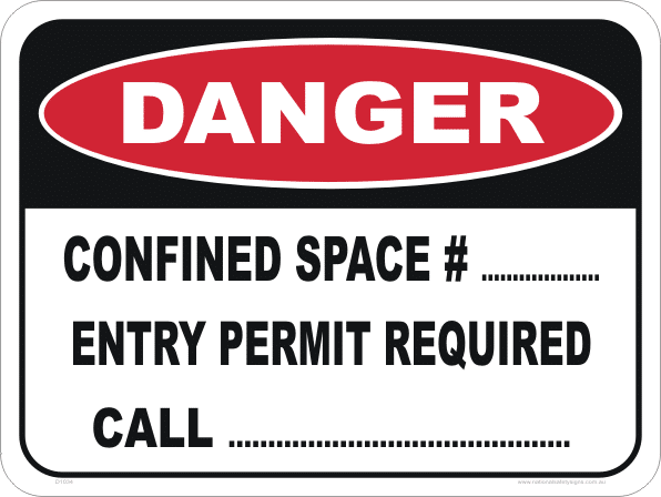 Confined space sign D1034