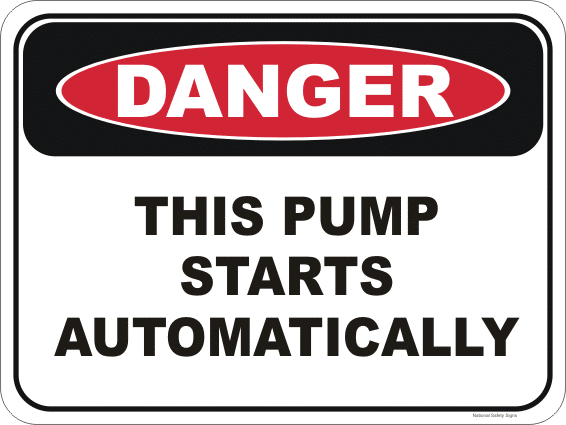 Danger This Pump Starts Automatically Sign D10349 - Danger Signs