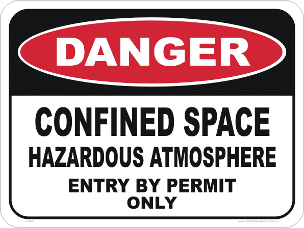 Confined Space Permit Only sign D1035