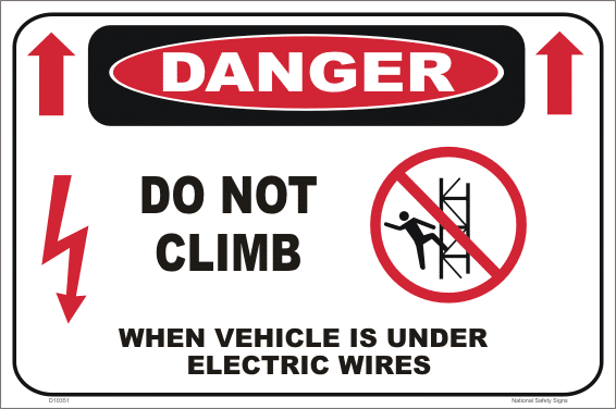 Do Not Climb Electrical Wires sign D10351