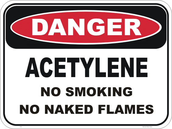 Acetylene No Smoking sign D10353