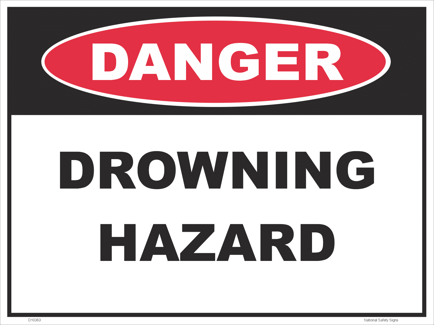 Drowning Hazard sign D10363