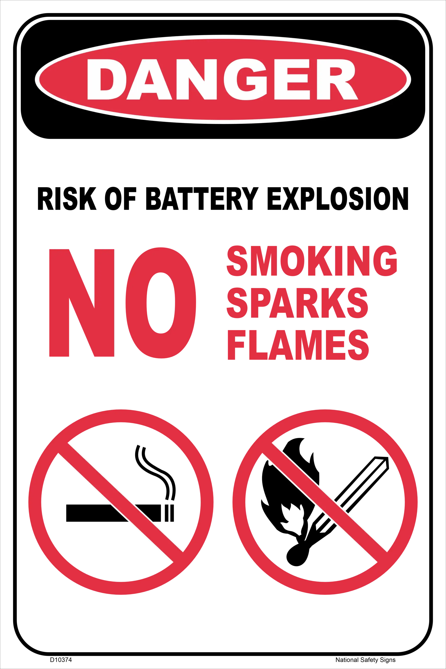 Danger risk of Battery Explosion D10374