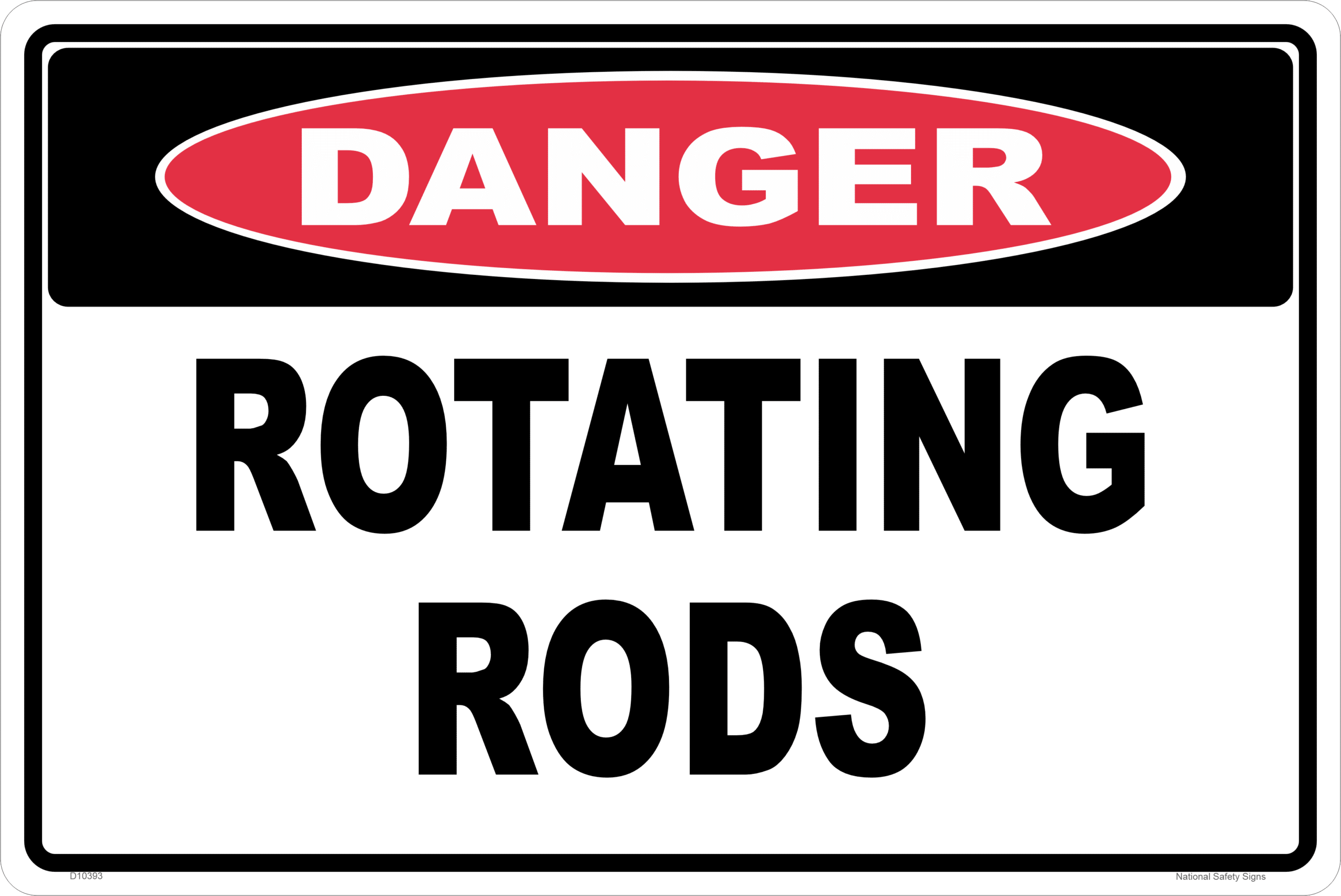 Rotating Rods Danger Sign D10393