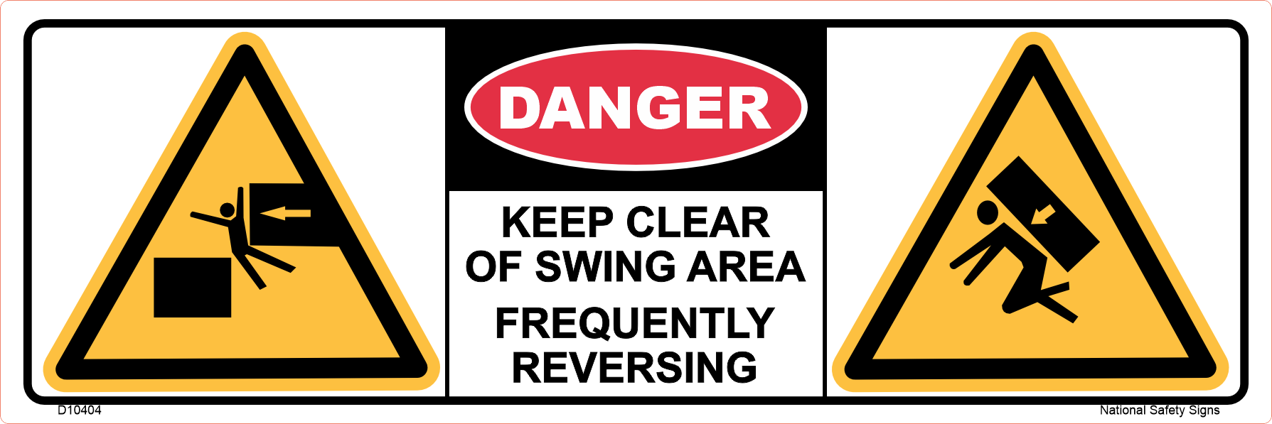 Keep Clear of Swing Area Danger Sticker D10404