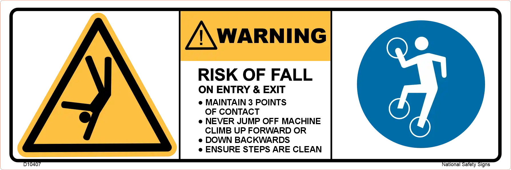Risk of Fall Warning Sticker D10407
