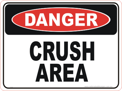 Crush area sign D1044