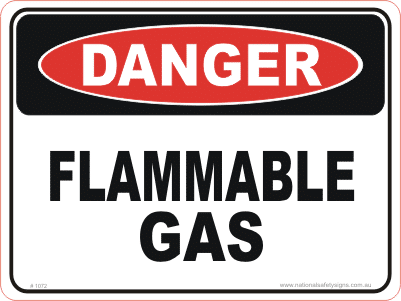 Flammable gas sign D1072