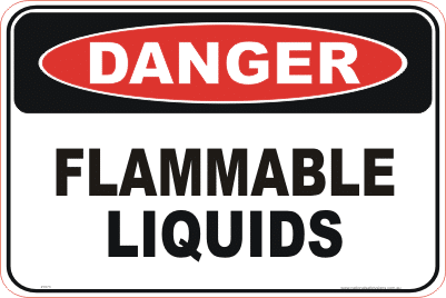 Flammable liquids sign D1073