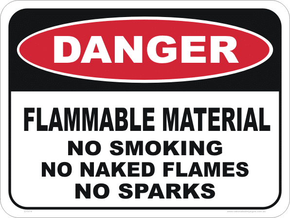 Flammable Material sign D1074