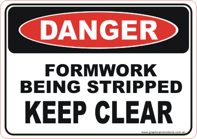 Formwork Stripping sign D1077