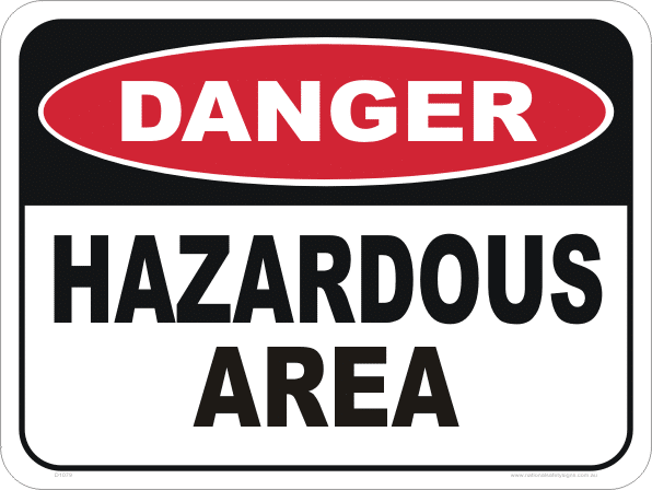Hazardous Area sign D1079