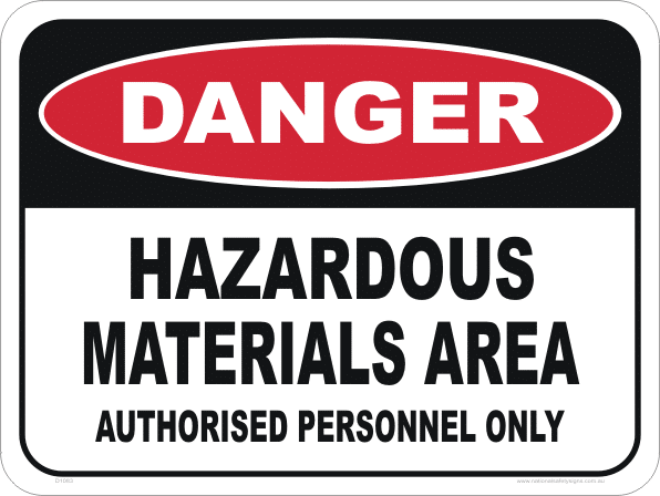 Hazardous Materials Area sign D1083