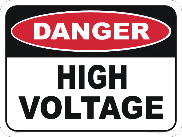 danger high voltage sign