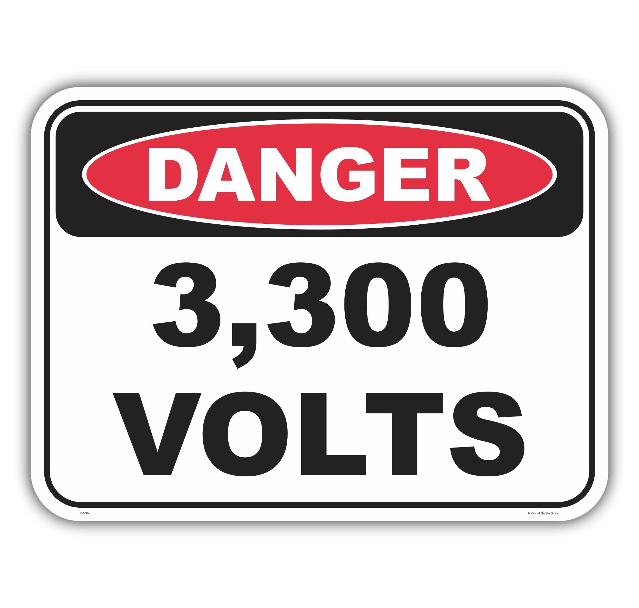 3300 VOLTS sign D1004