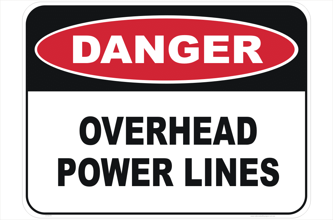 Overhead Power Lines sign