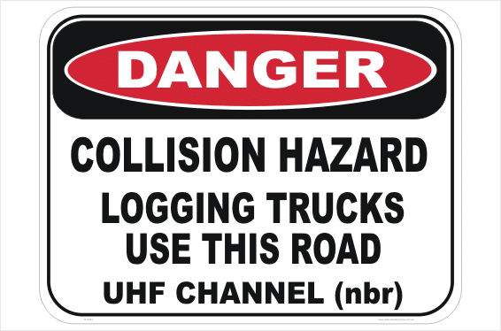 Logging Trucks Collision sign