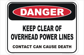 Overhead Power Lines sign