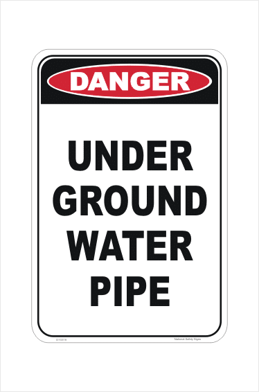Underground water pipe sign