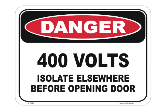400 Volts Sign D10321