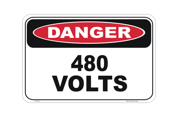 480 Volts sign
