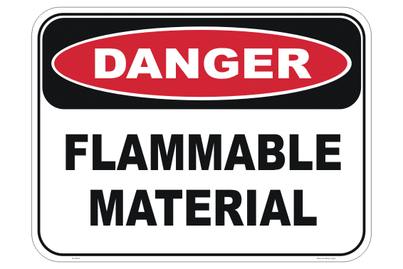 Flammable Material sign. Danger