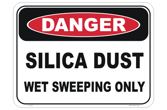 Silica Dust Wet Sweeping Only sign D10336