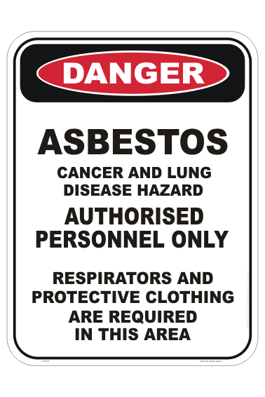 Asbestos Authorised Personnel Only sign